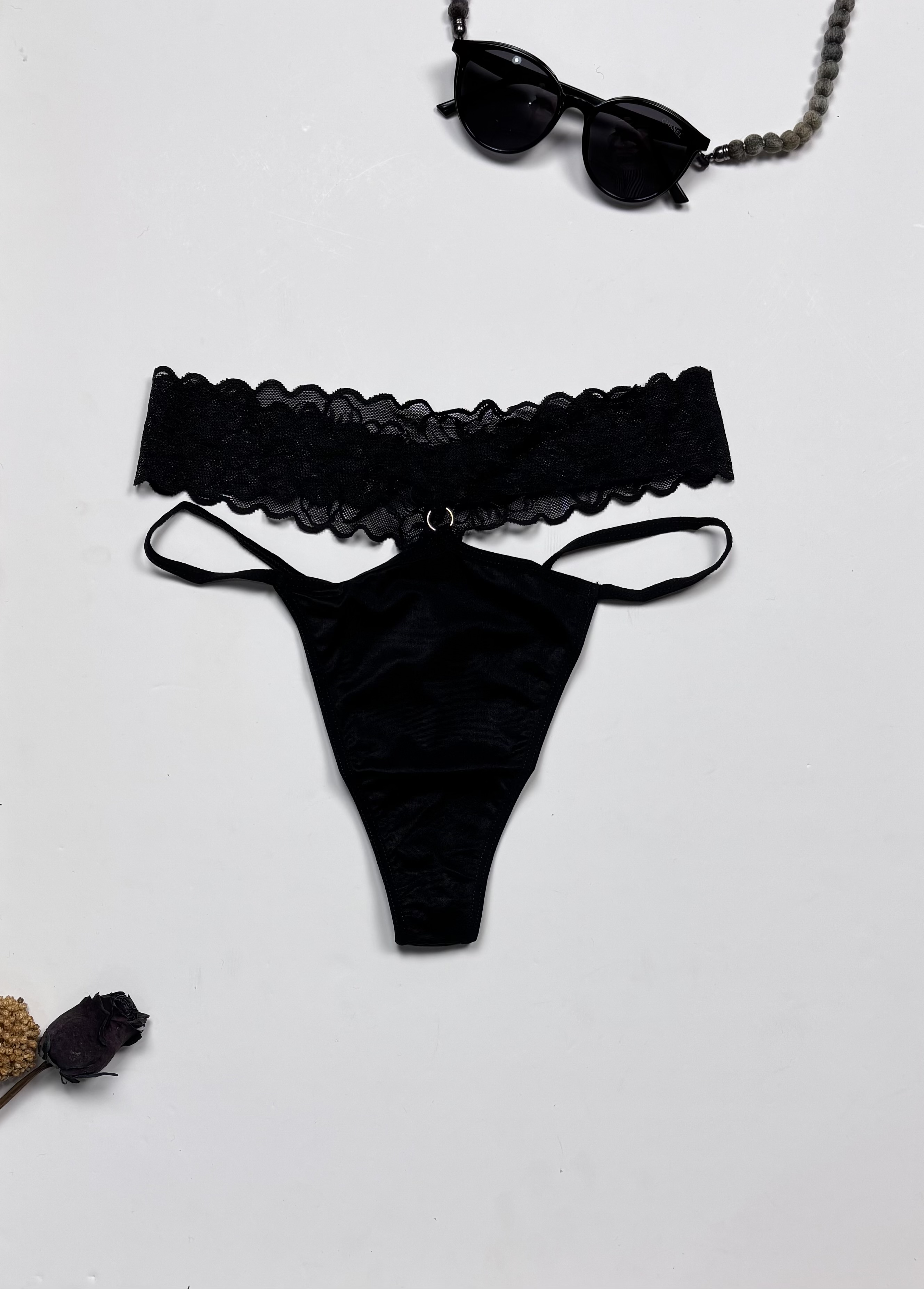 شورت لامبادا بندی مشکی زنانه - خاص و زیبا