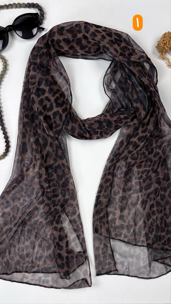 شال توری پلنگی زنانه