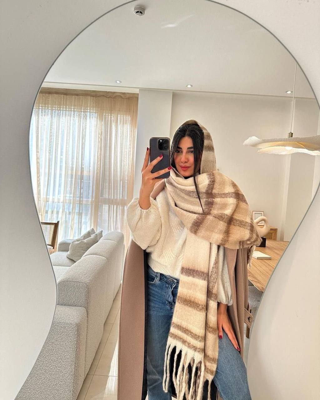 شال بیگ چهارخونه موهر زنانه