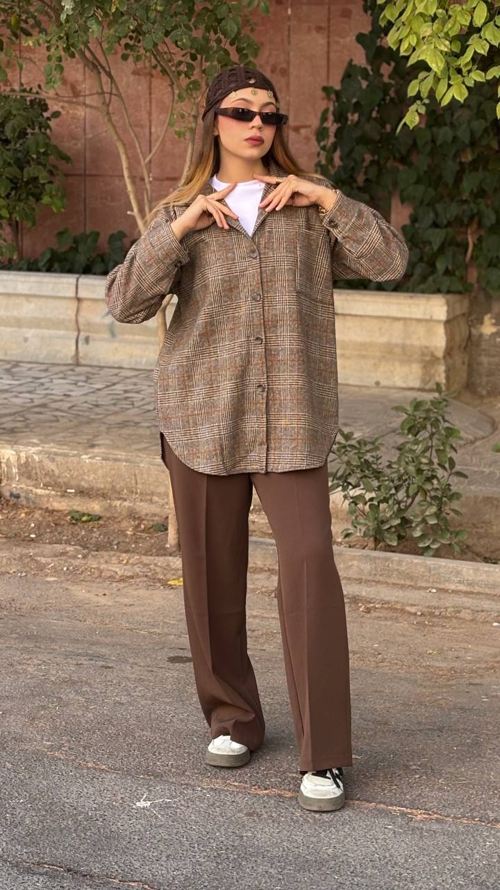 شکت چهارخونه پشمی زنانه