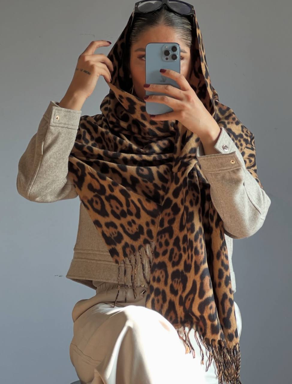 شال موهر بیگ پلنگی زنانه