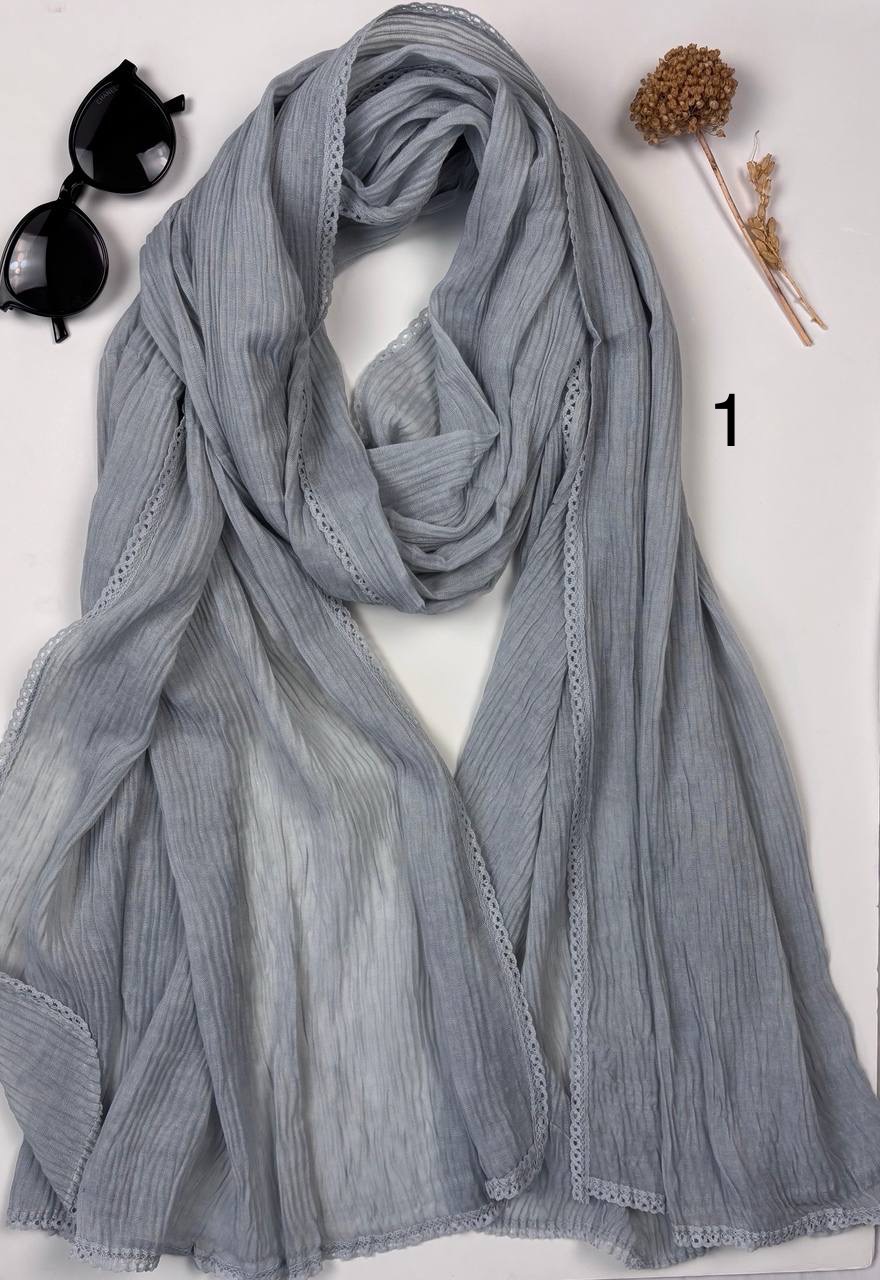 شال نخی لبه دانتل زنانه